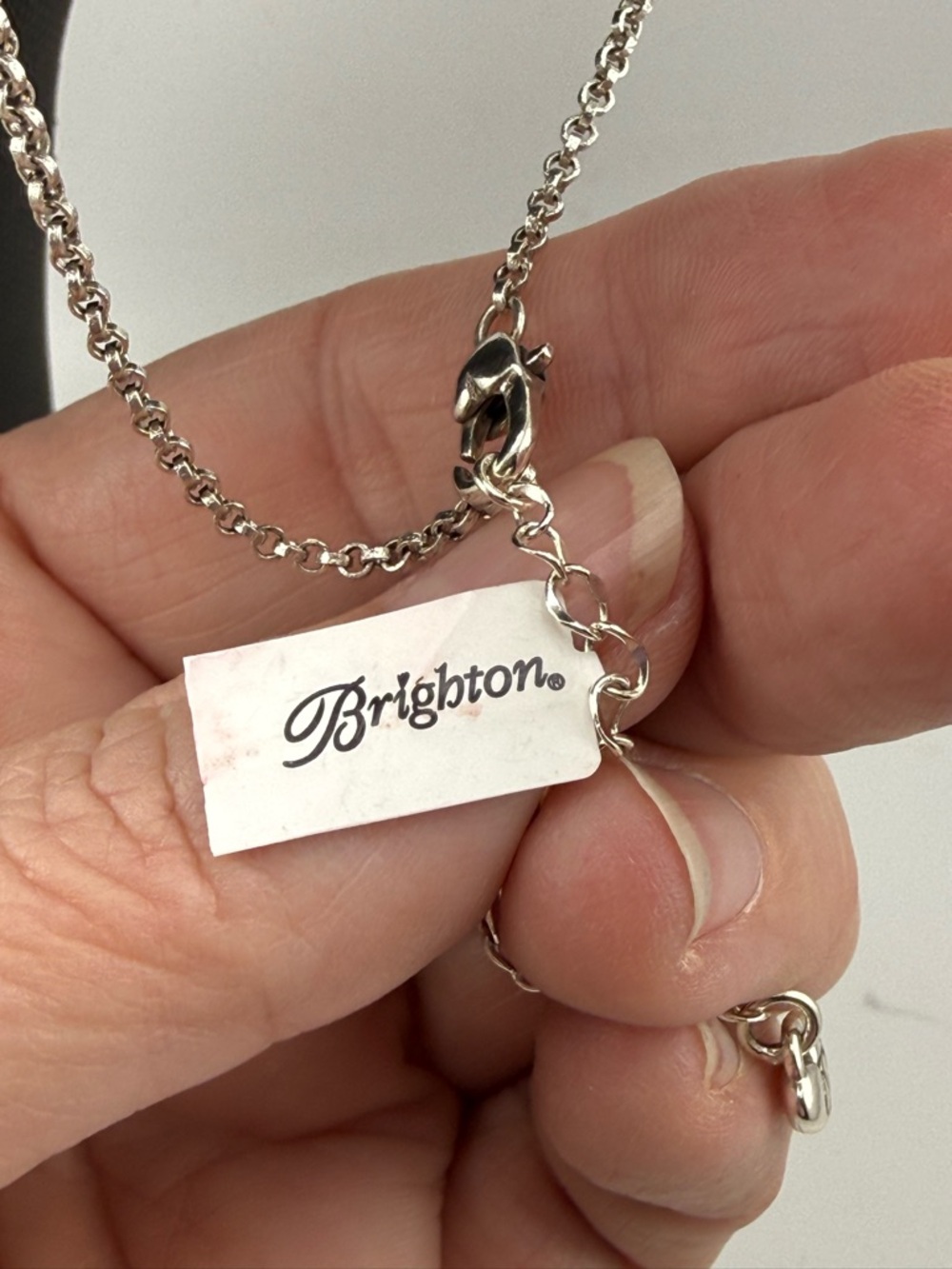 Brighton Best Mom Ever Necklace Silver Tone Engraved Dog Tag Pendant Gift Chain - Picture 5 of 5